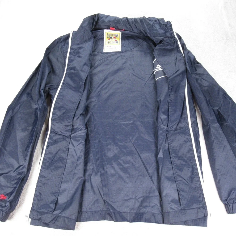 Boston Red Sox Jacket Mens Small Mitchell & Ness Blue Full Zip Wind Rain Ripstop